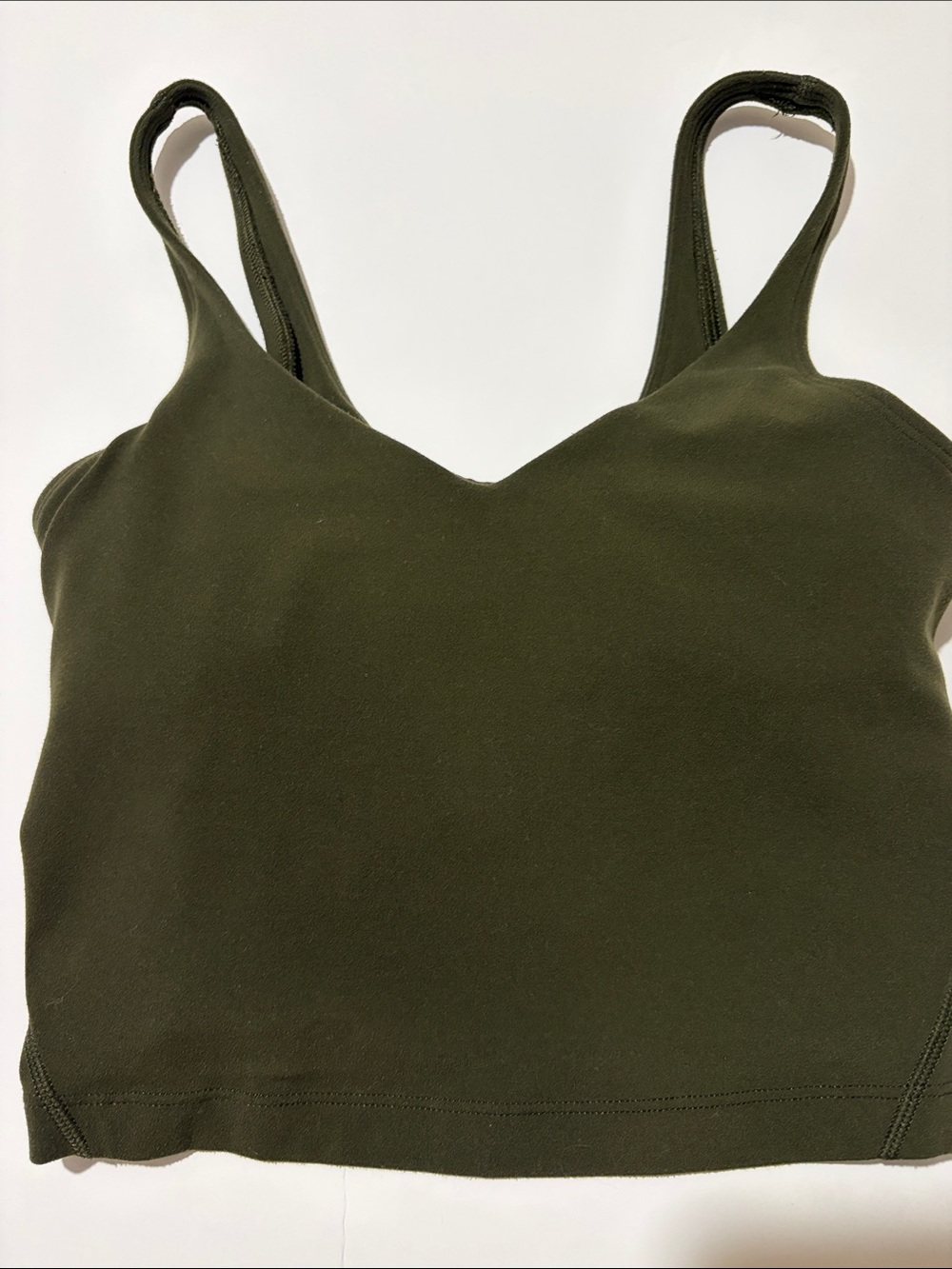 lululemon athletica Olive Green Seamless Bandeau Power Y Tank